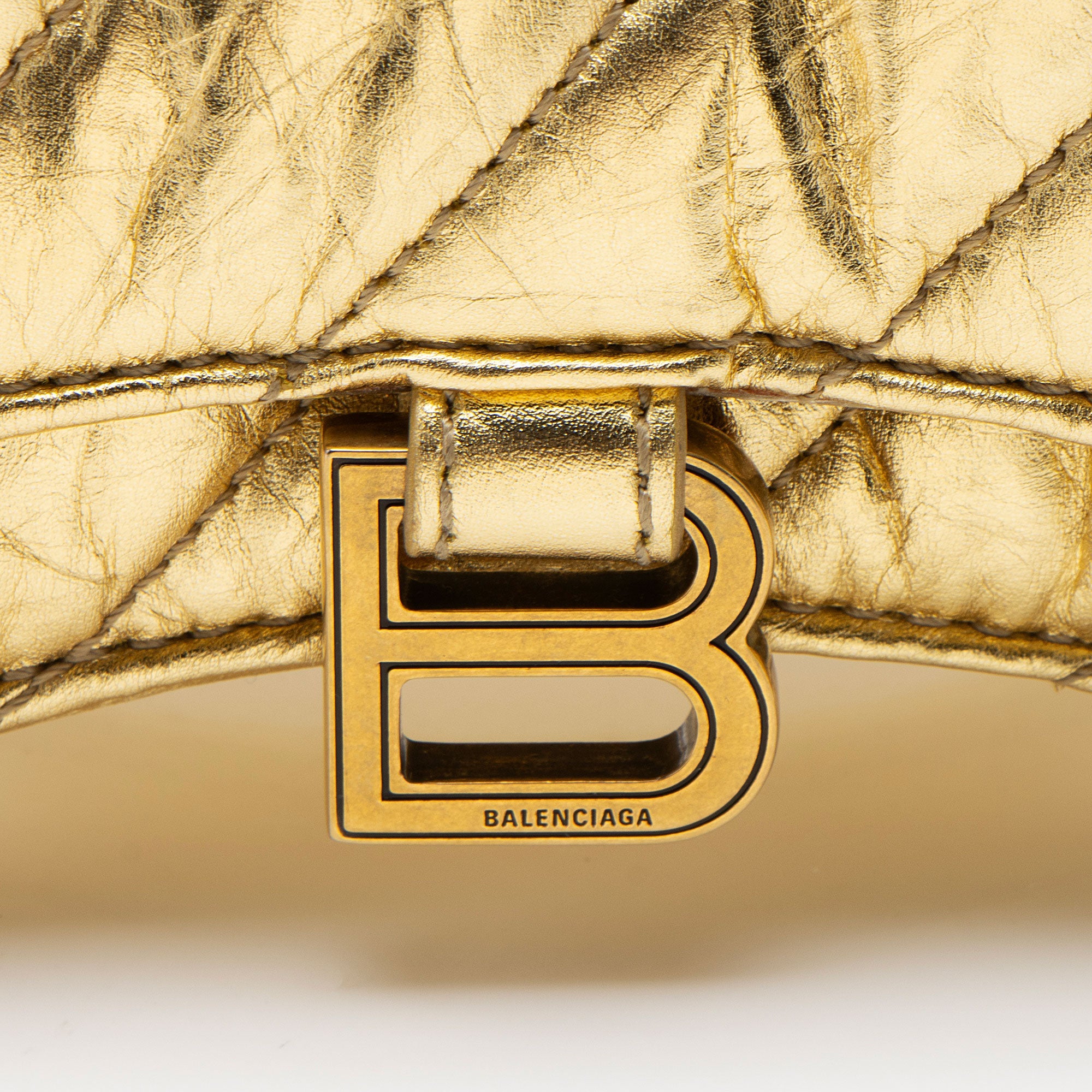 Balenciaga Metallic Quilted Calfskin Crush Mini Shoulder Bag