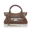 Balenciaga Motocross Classic First Lambskin Leather Shoulder Bag (SHG-28142)