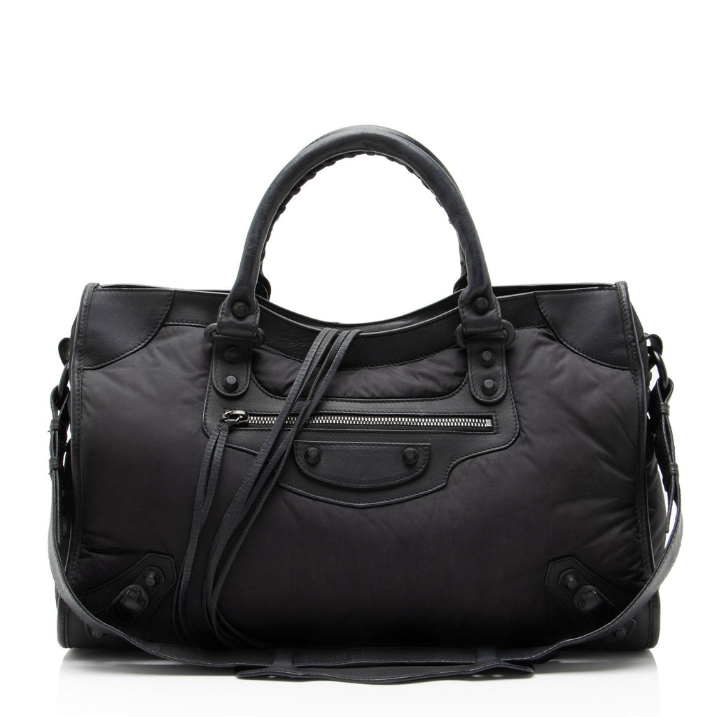 Balenciaga Nylon Agneau Classic City Satchel