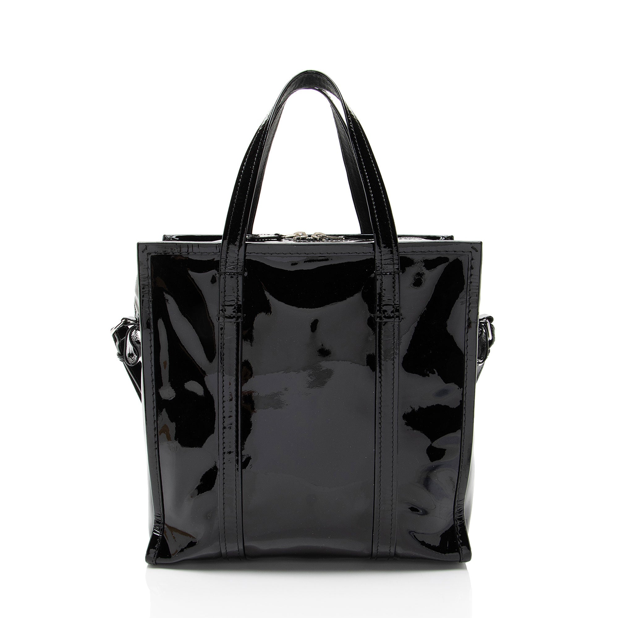 Balenciaga Patent Leather Bazar Small Shopper Tote