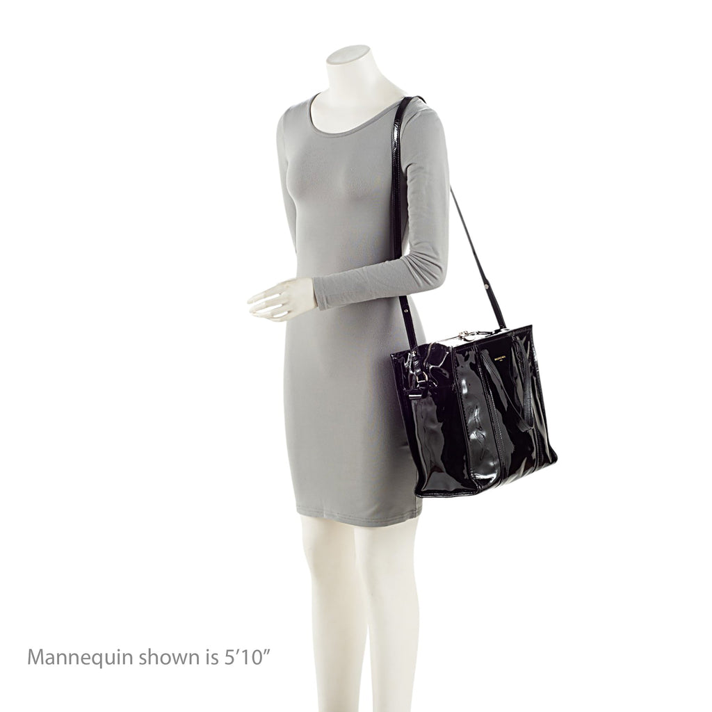Balenciaga Patent Leather Bazar Small Shopper Tote