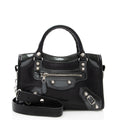 Balenciaga Patent Matte Calfskin Metal Edge City Mini Satchel - FINAL SALE (SHF-17574)