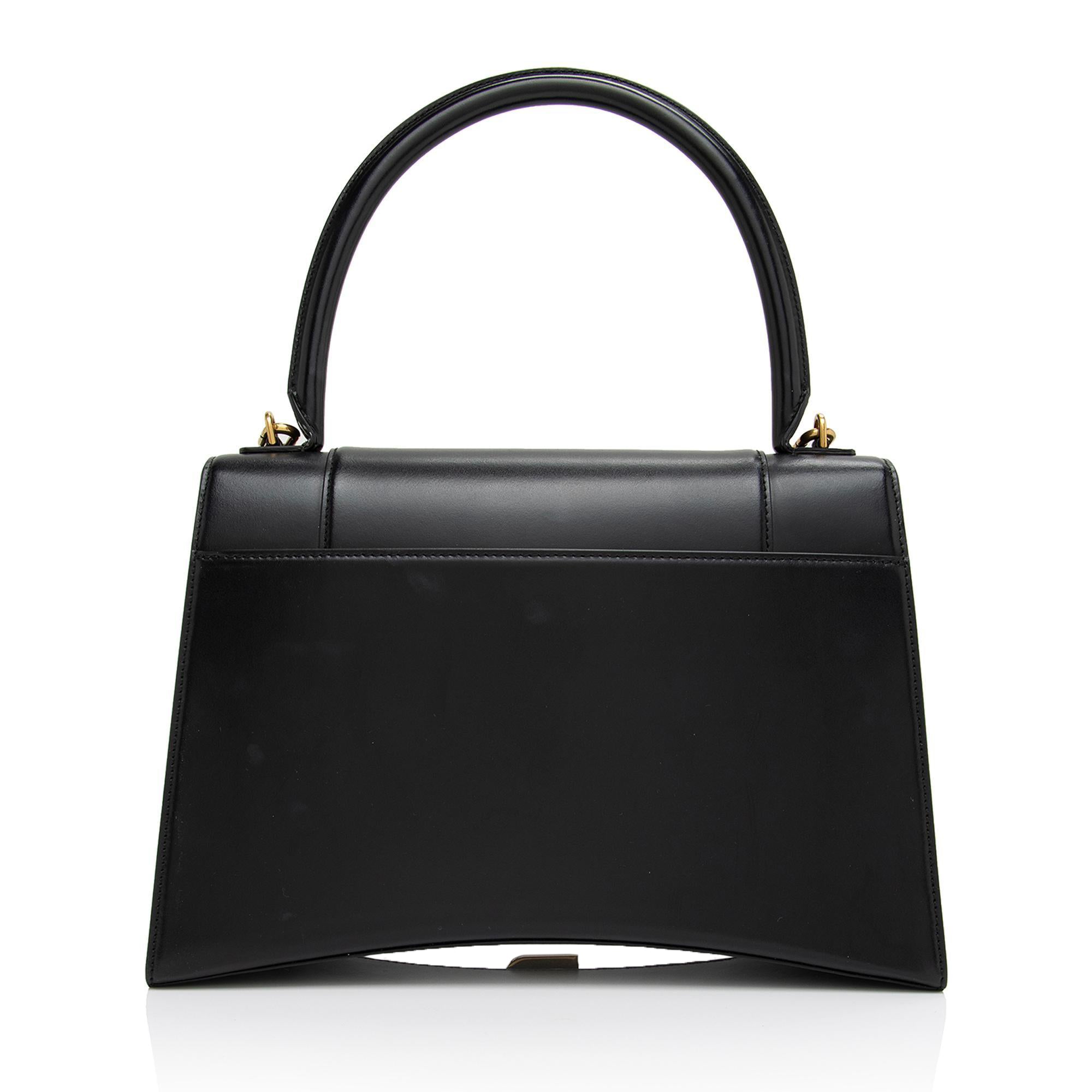 Balenciaga Shiny Calfskin Hourglass Medium Satchel (SHF-T4GYIa)
