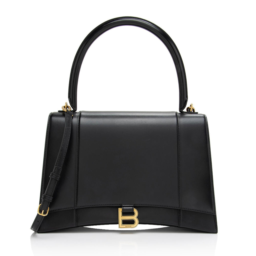 Balenciaga Shiny Calfskin Hourglass Medium Satchel (SHF-T4GYIa)