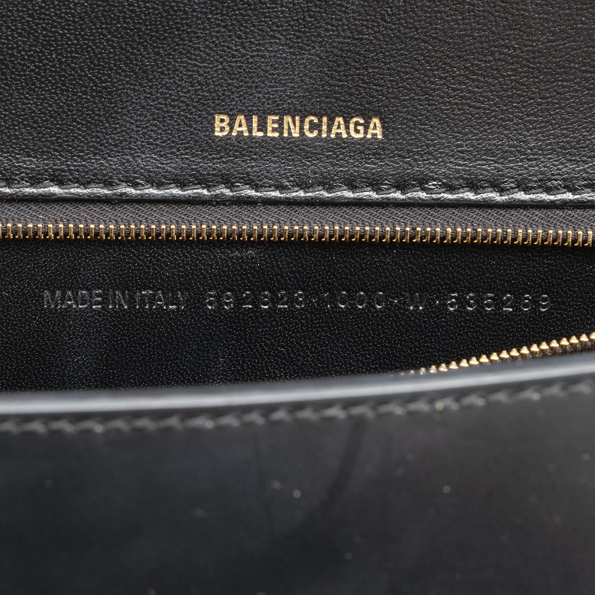 Balenciaga Shiny Calfskin Hourglass Medium Satchel (SHF-T4GYIa)