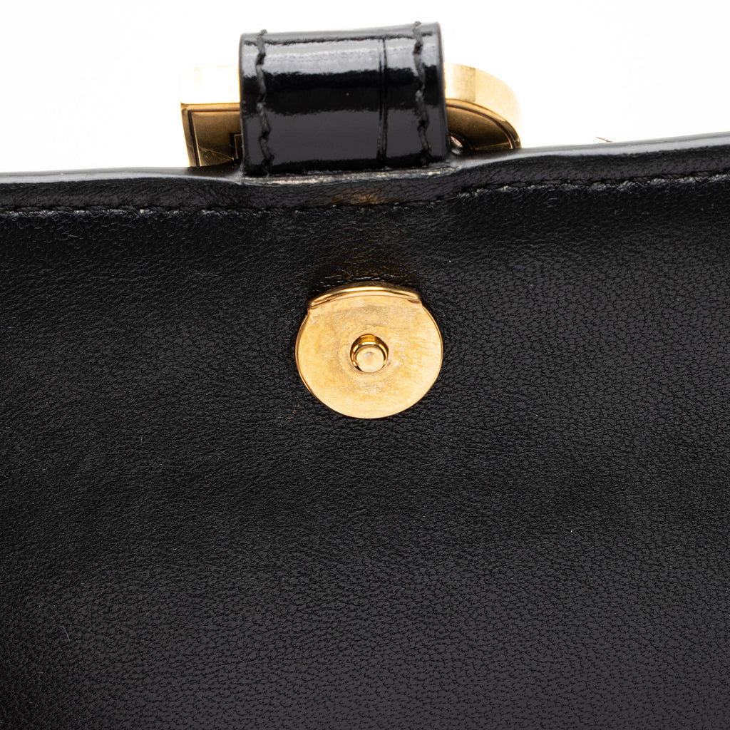 Balenciaga Shiny Croc Embossed Calfskin Hourglass Small Top Handle