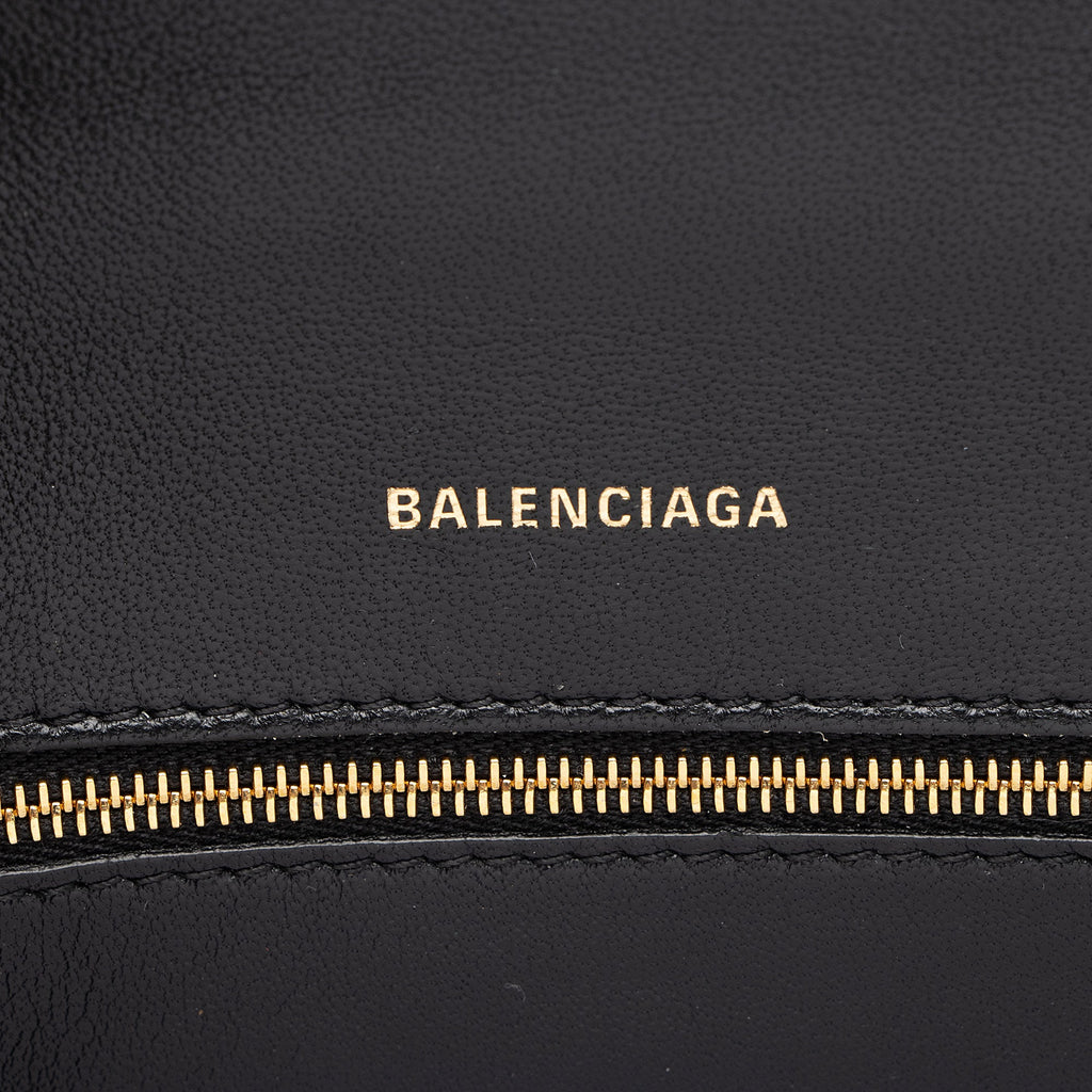 Balenciaga Shiny Croc Embossed Calfskin Hourglass Small Top Handle