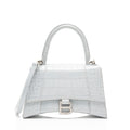 Balenciaga Shiny Croc Embossed Calfskin Hourglass Small Top Handle