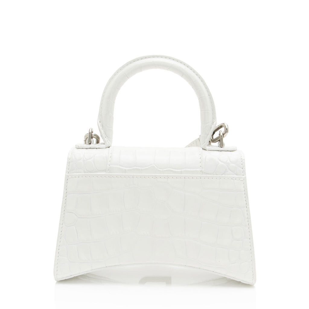 Balenciaga Shiny Croc Embossed Calfskin Hourglass XS Top Handle (SHF-phP4Bs)