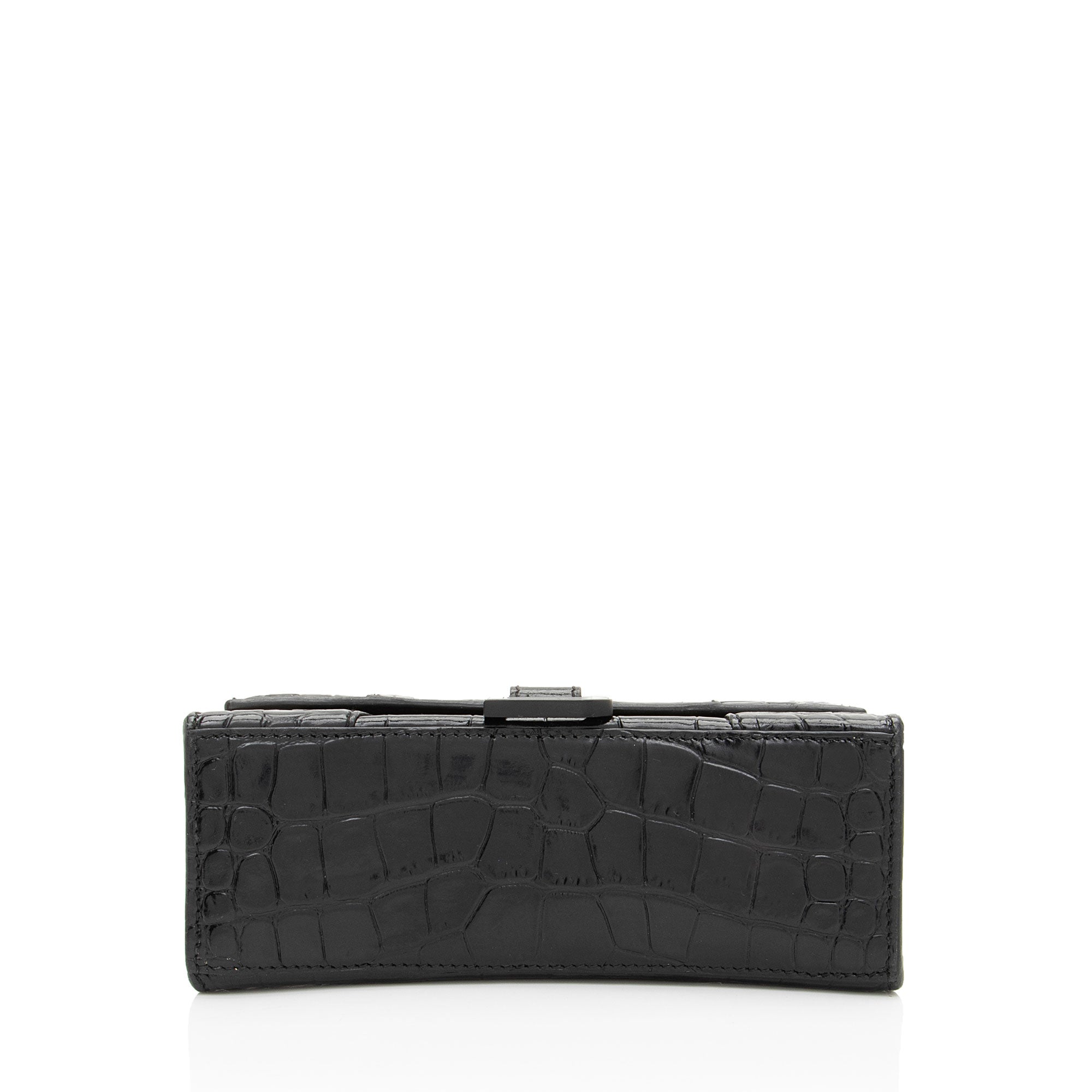 Balenciaga Shiny Croc Embossed Calfskin Hourglass XS Top Handle