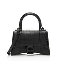 Balenciaga Shiny Croc Embossed Calfskin Hourglass XS Top Handle