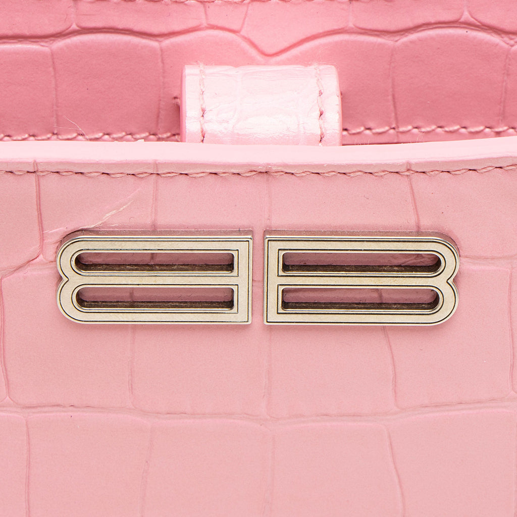 Balenciaga Shiny Croc Embossed Calfskin XX Small Shoulder Bag