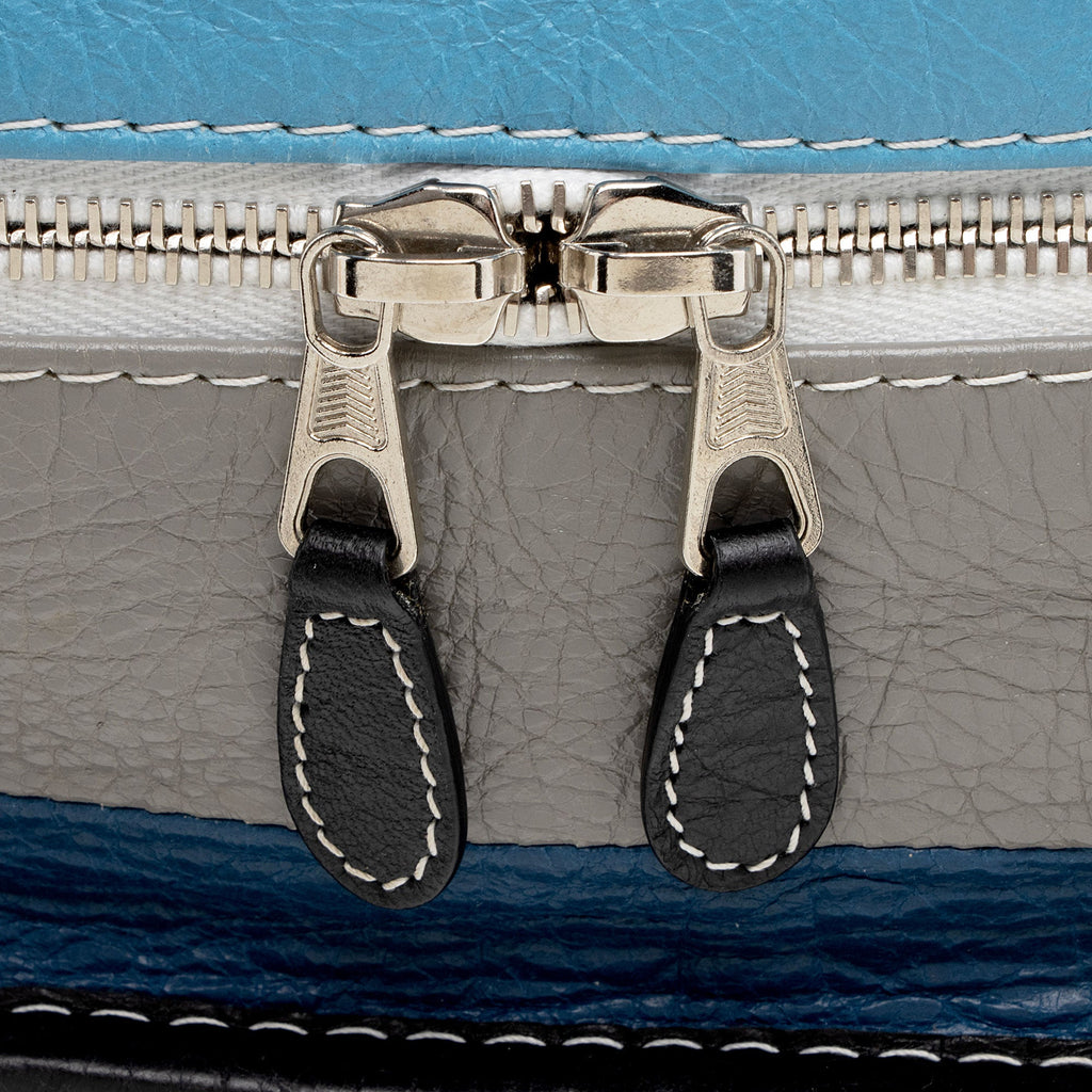 Balenciaga Striped Veau Arena Bazar Small Shopper Tote