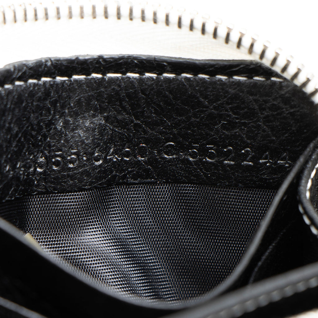 Balenciaga Striped Veau Arena Bazar Zip Around Wallet