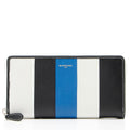 Balenciaga Striped Veau Arena Bazar Zip Around Wallet
