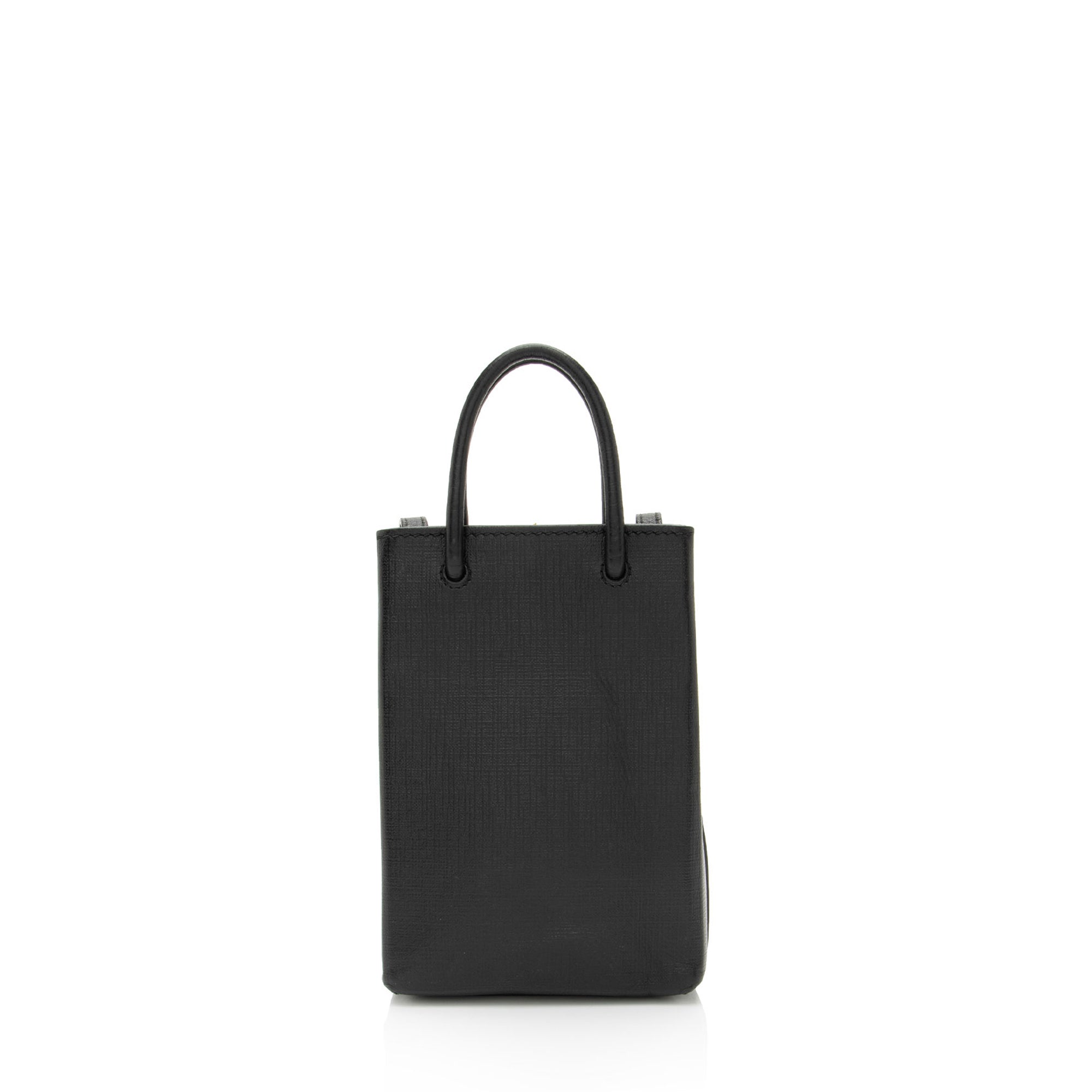 Balenciaga Textured Calfskin Phone Holder Crossbody