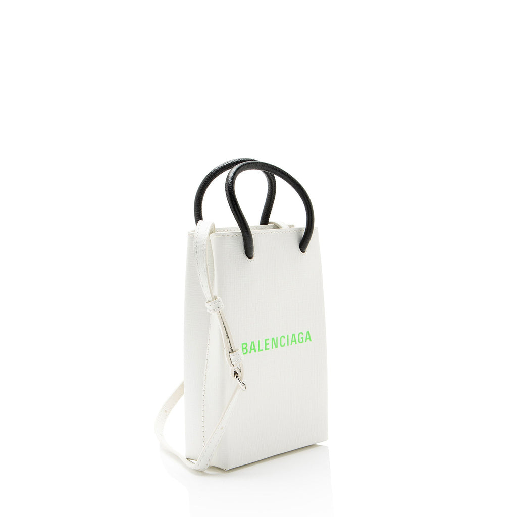 Balenciaga Textured Calfskin Phone Holder Crossbody
