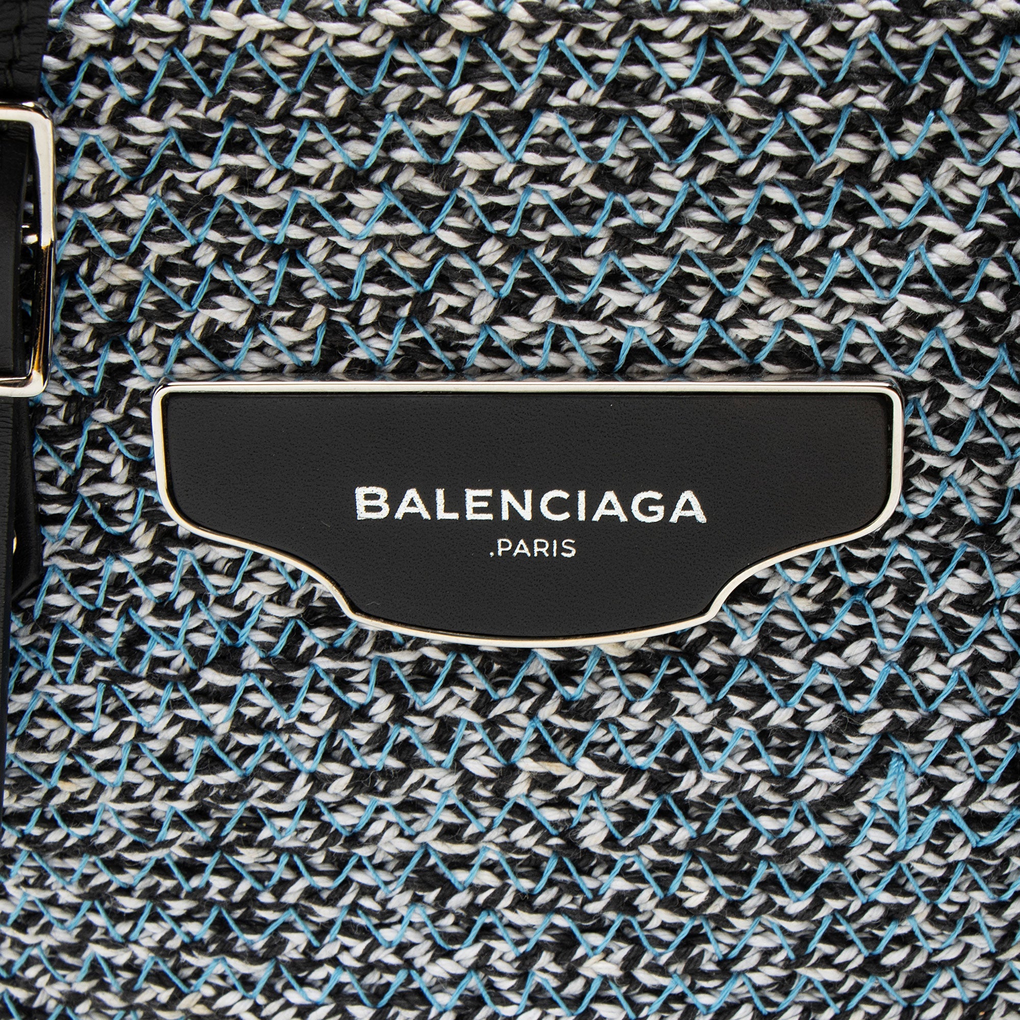 Balenciaga Tweed Leather Cabas Tote