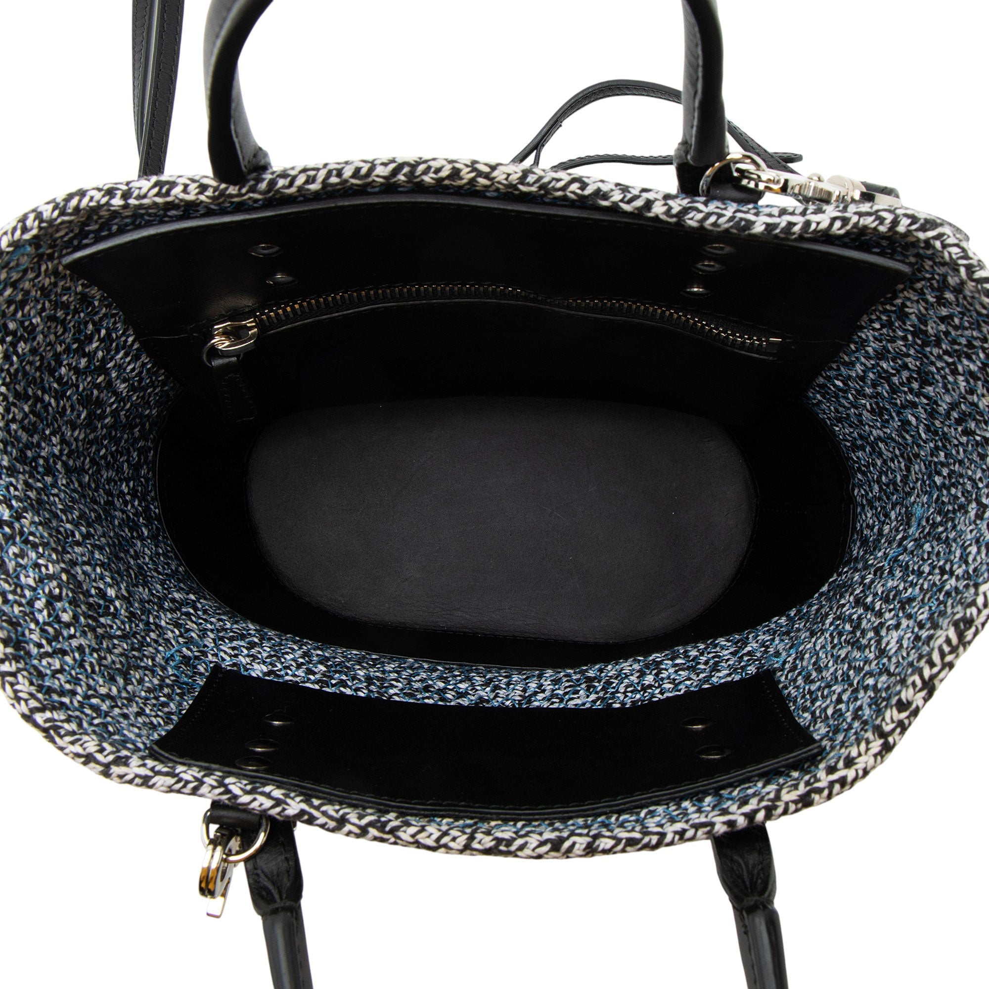Balenciaga Tweed Leather Cabas Tote