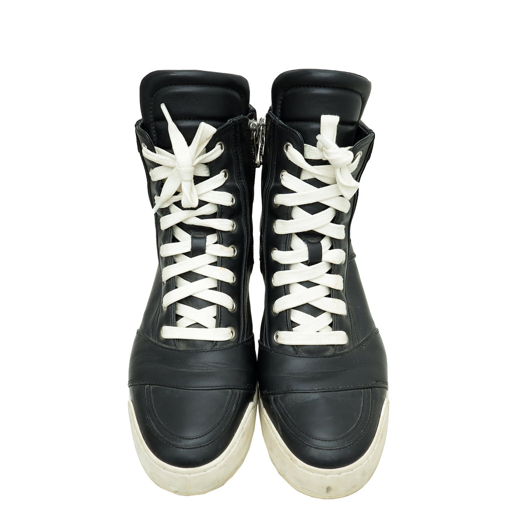 Balmain Black Ankle High Sneaker Boot 40