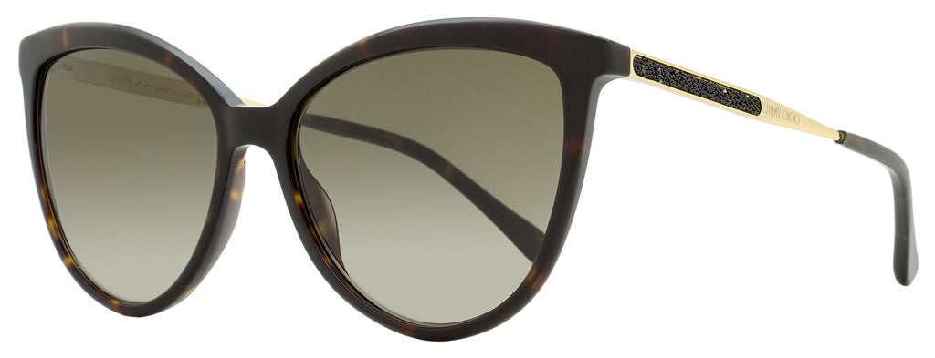 Jimmy Choo Cat Eye Sunglasses Belinda 086HA Havana/Gold 56mm Havana Gold