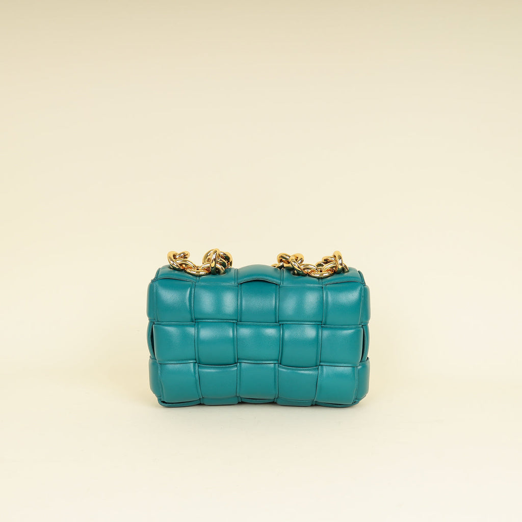 Bottega Veneta Teal Padded Chain Cassette Bag