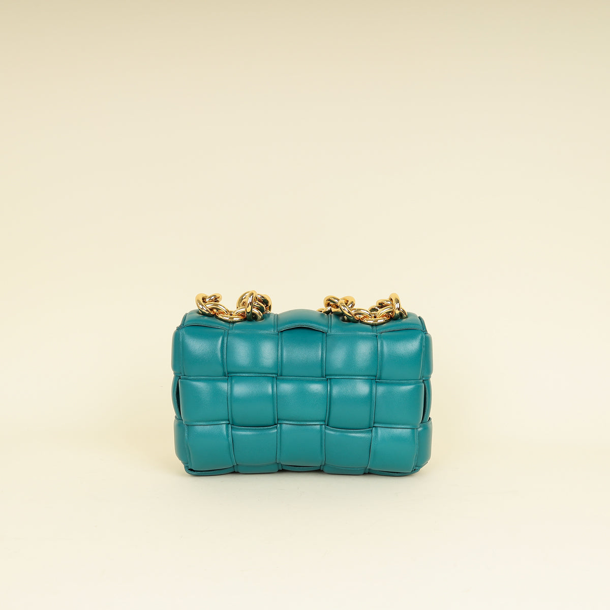 Bottega Veneta Teal Padded Chain Cassette Bag