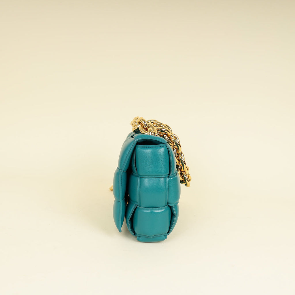 Bottega Veneta Teal Padded Chain Cassette Bag