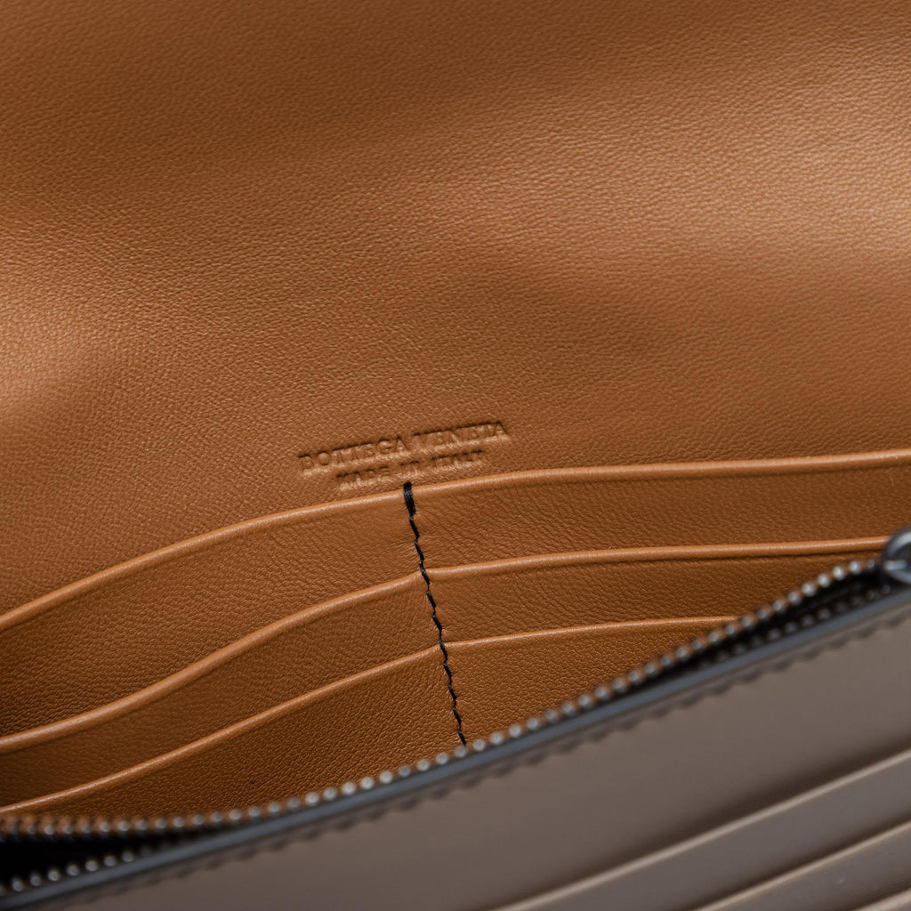Bottega Veneta Bicolor Leather Wallet on Chain