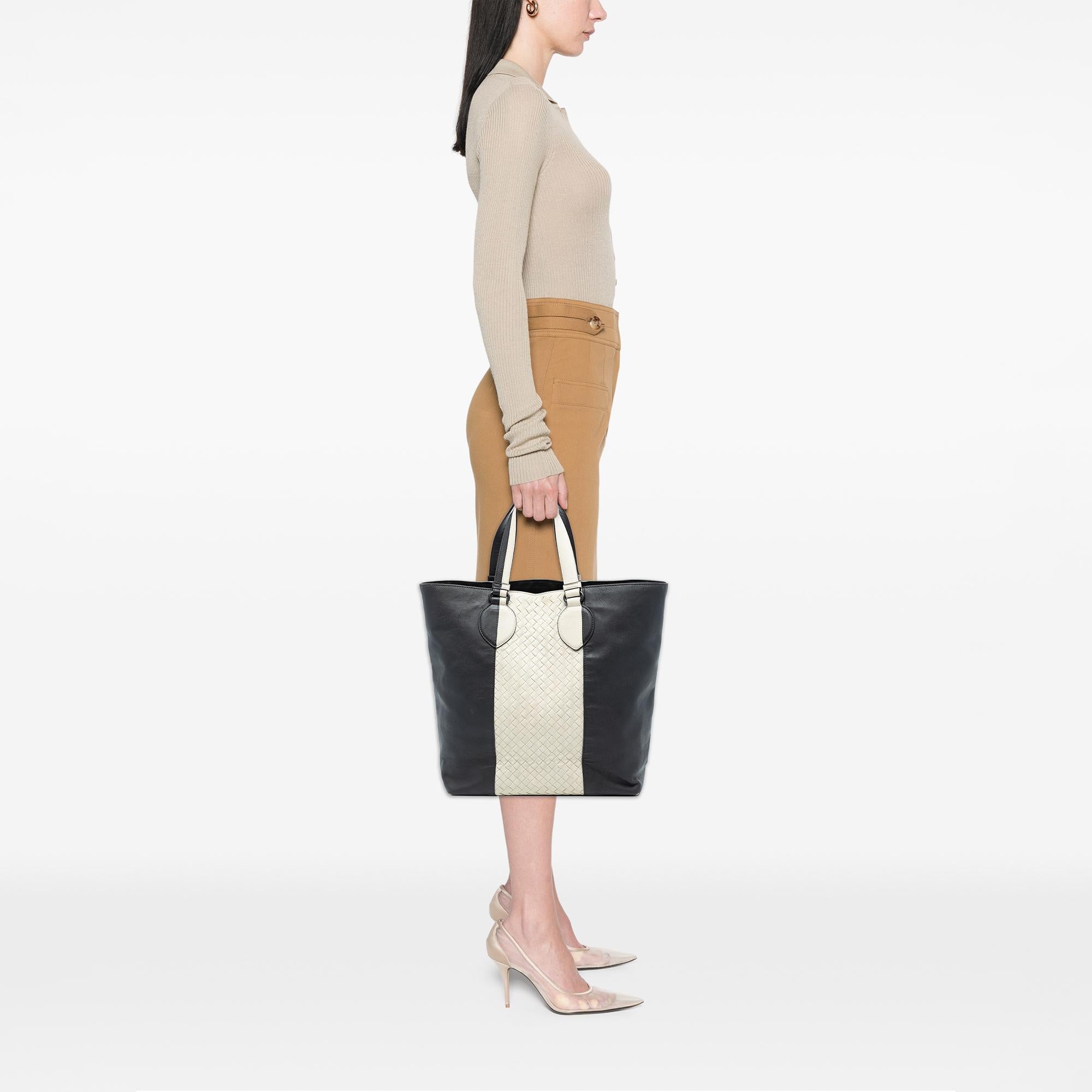 Bottega Veneta Bicolor Nappa Intrecciato Convertible Tote