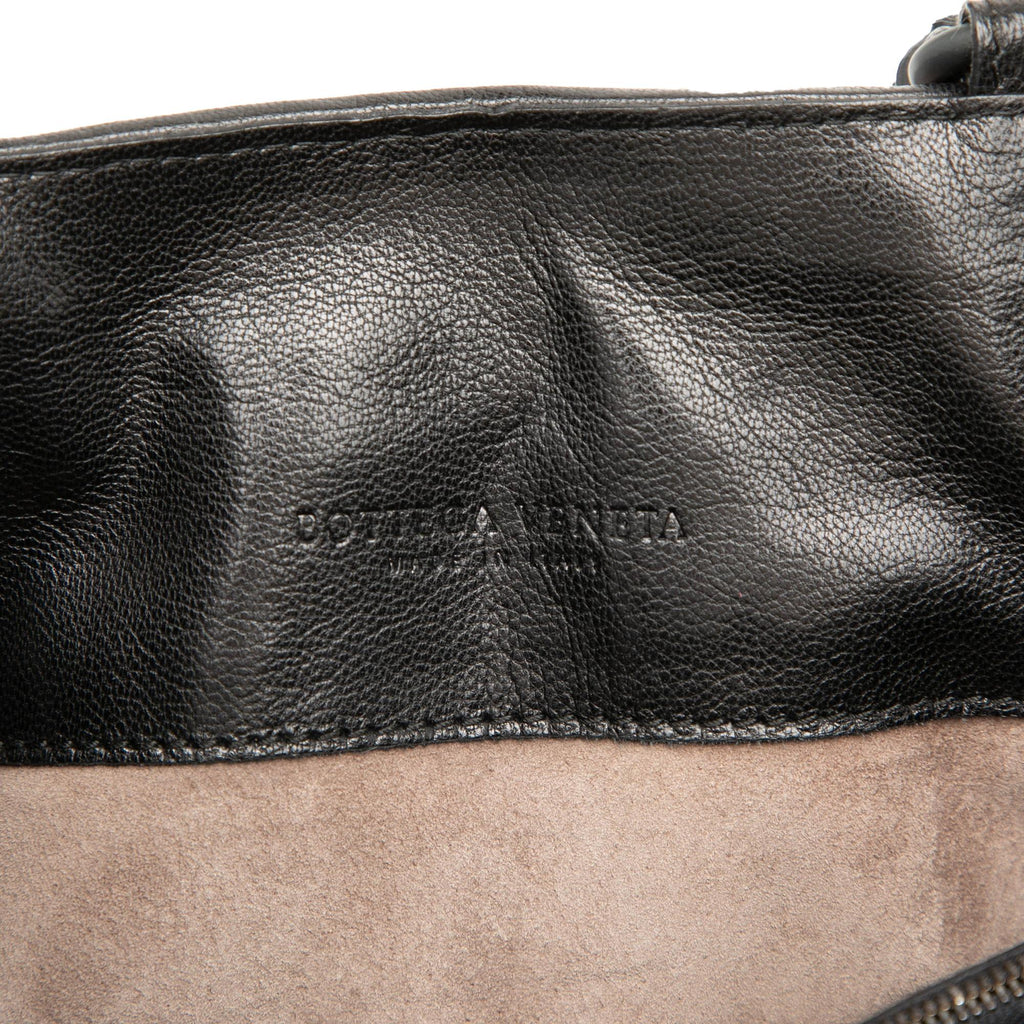 Bottega Veneta Bicolor Nappa Intrecciato Vertical Convertible Satchel
