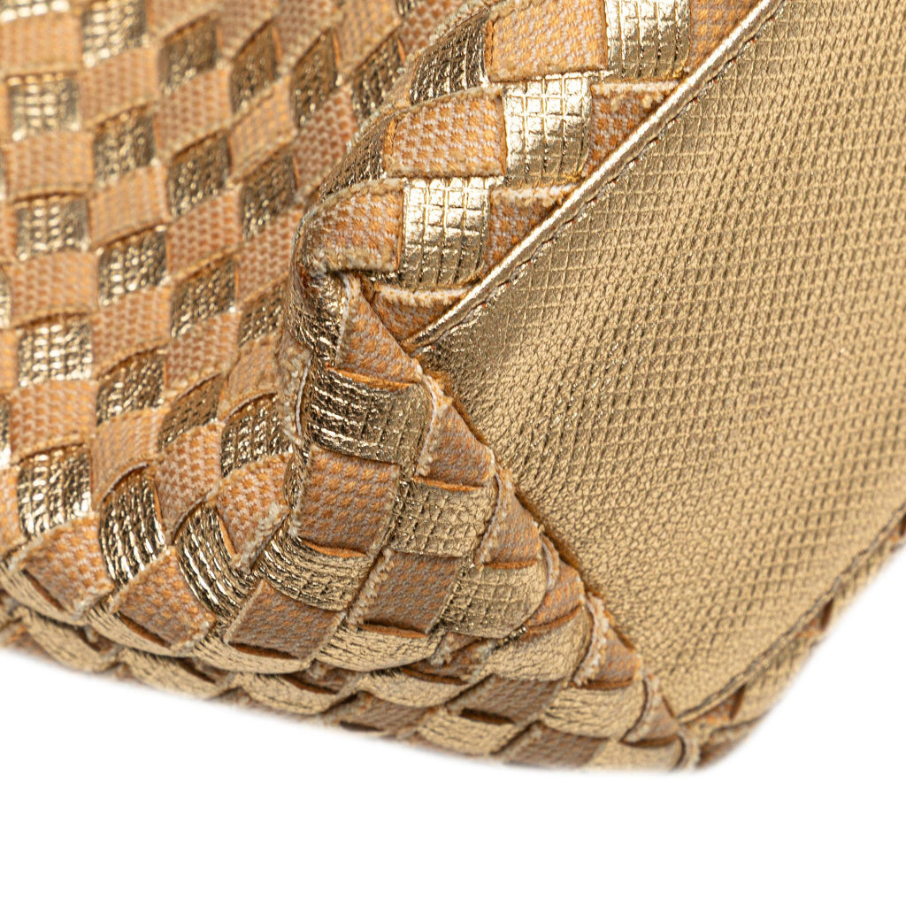 Bottega Veneta Calfskin Intrecciato Grommet Handbag