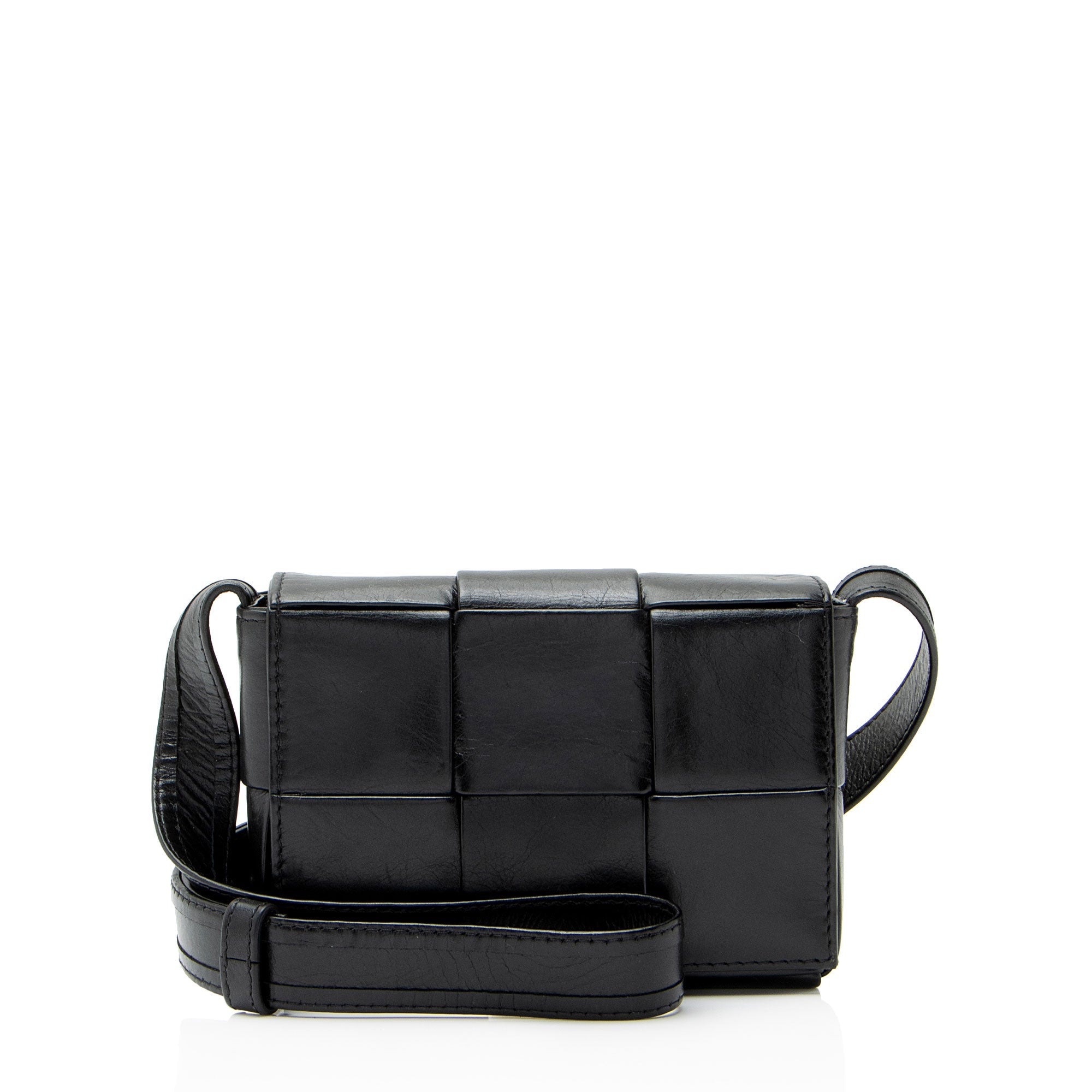 Bottega Veneta Crinkled Lambskin Extra Mini Cassette Crossbody