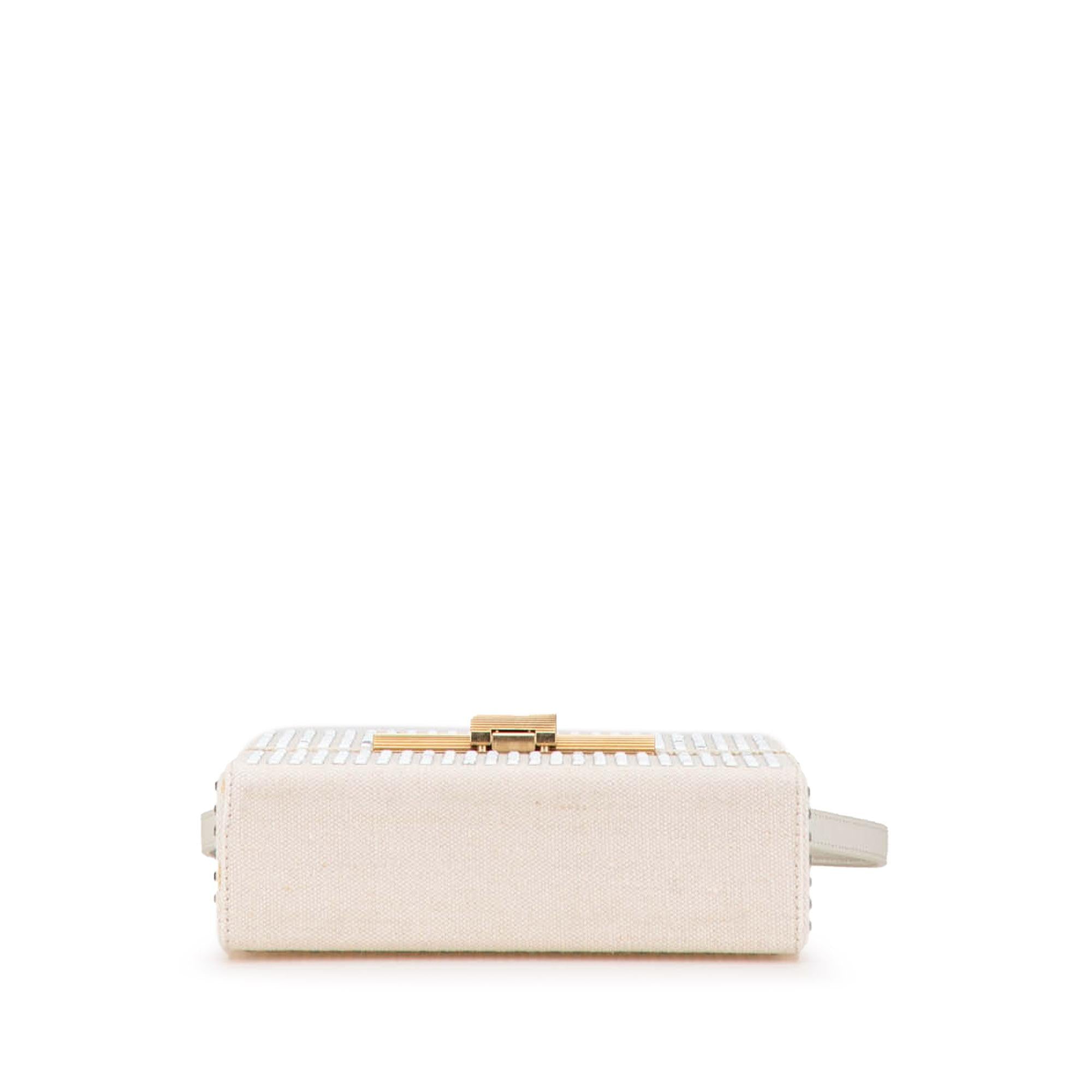 Bottega Veneta Crystal Embellished Canvas Daisey Crossbody