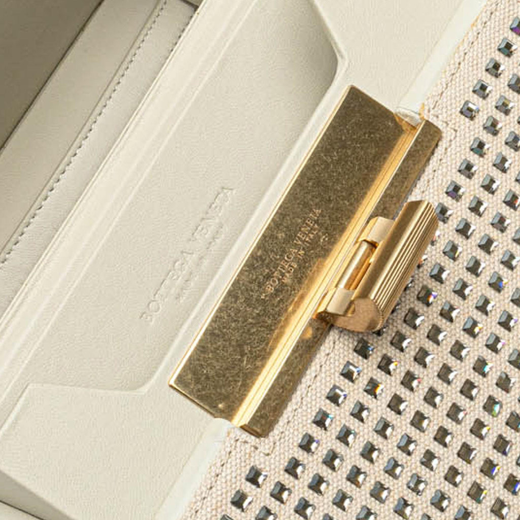 Bottega Veneta Crystal Embellished Canvas Daisey Crossbody