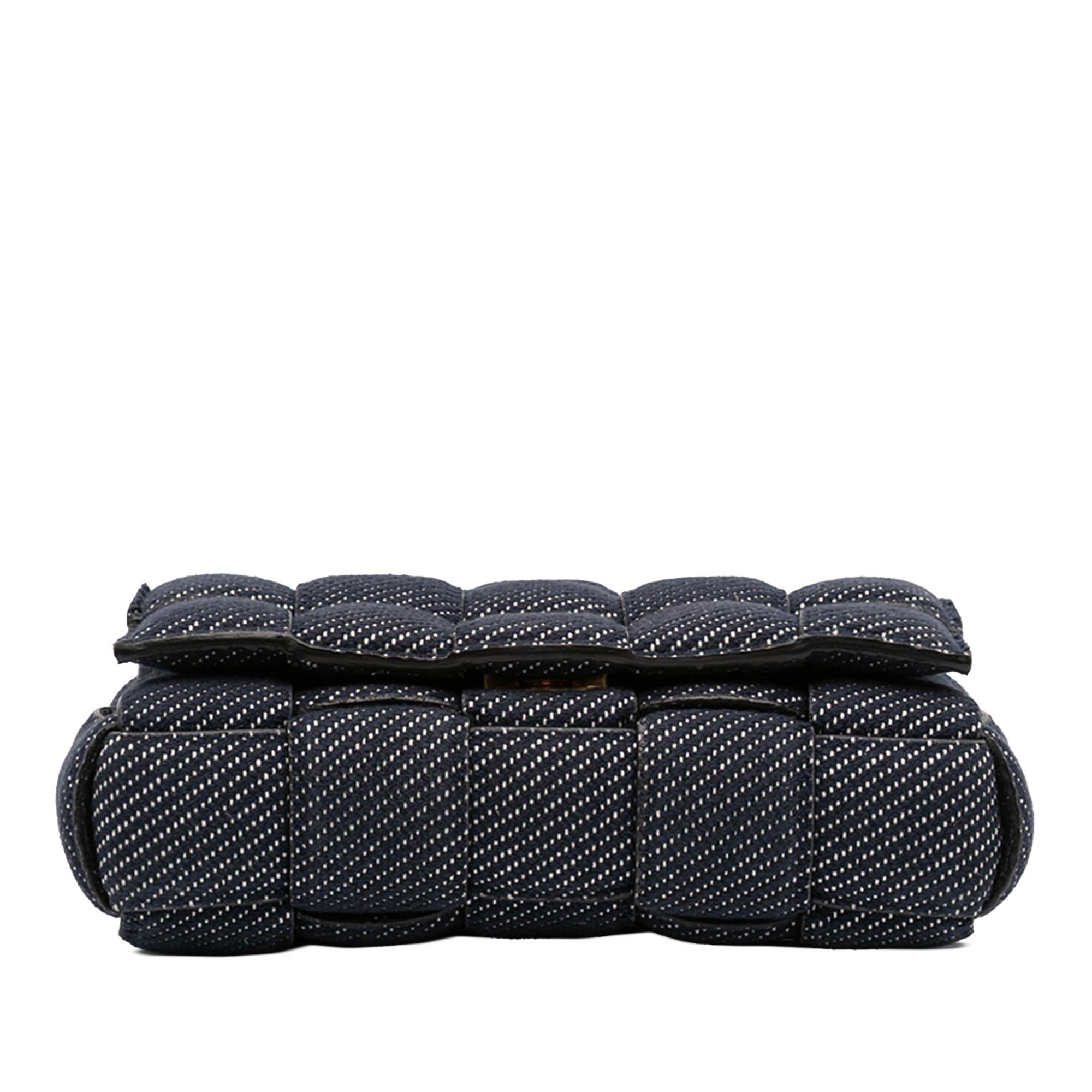 Bottega Veneta Denim Intrecciato Cassette Padded Crossbody