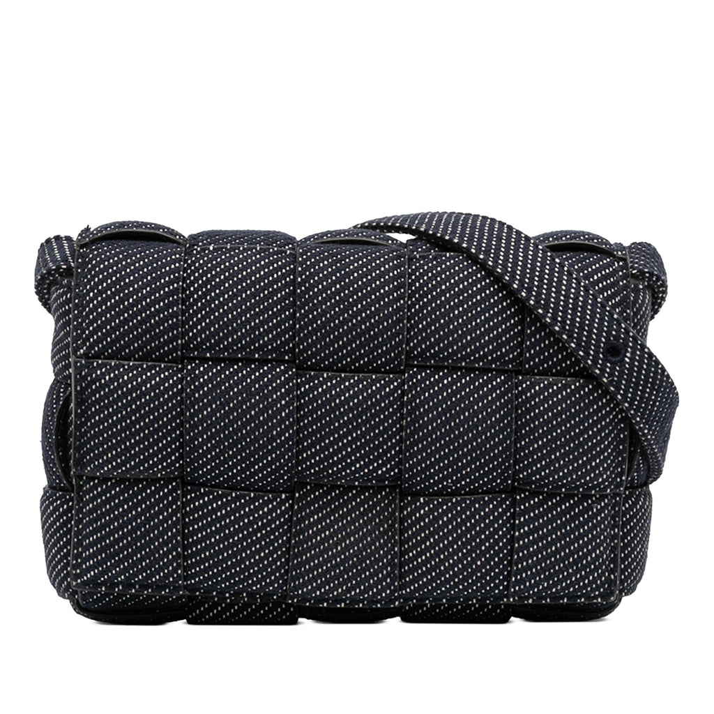 Bottega Veneta Denim Intrecciato Cassette Padded Crossbody