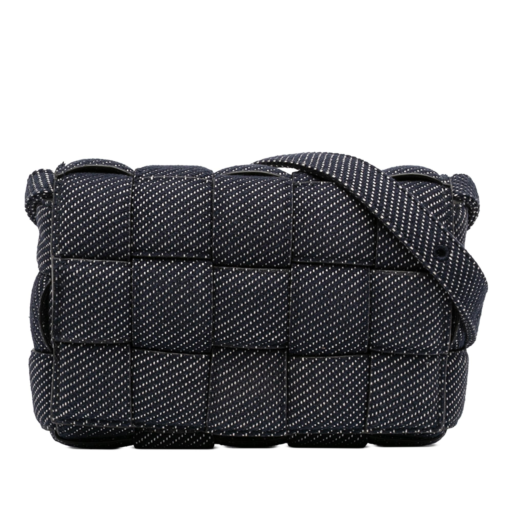 Bottega Veneta Denim Intrecciato Cassette Padded Crossbody