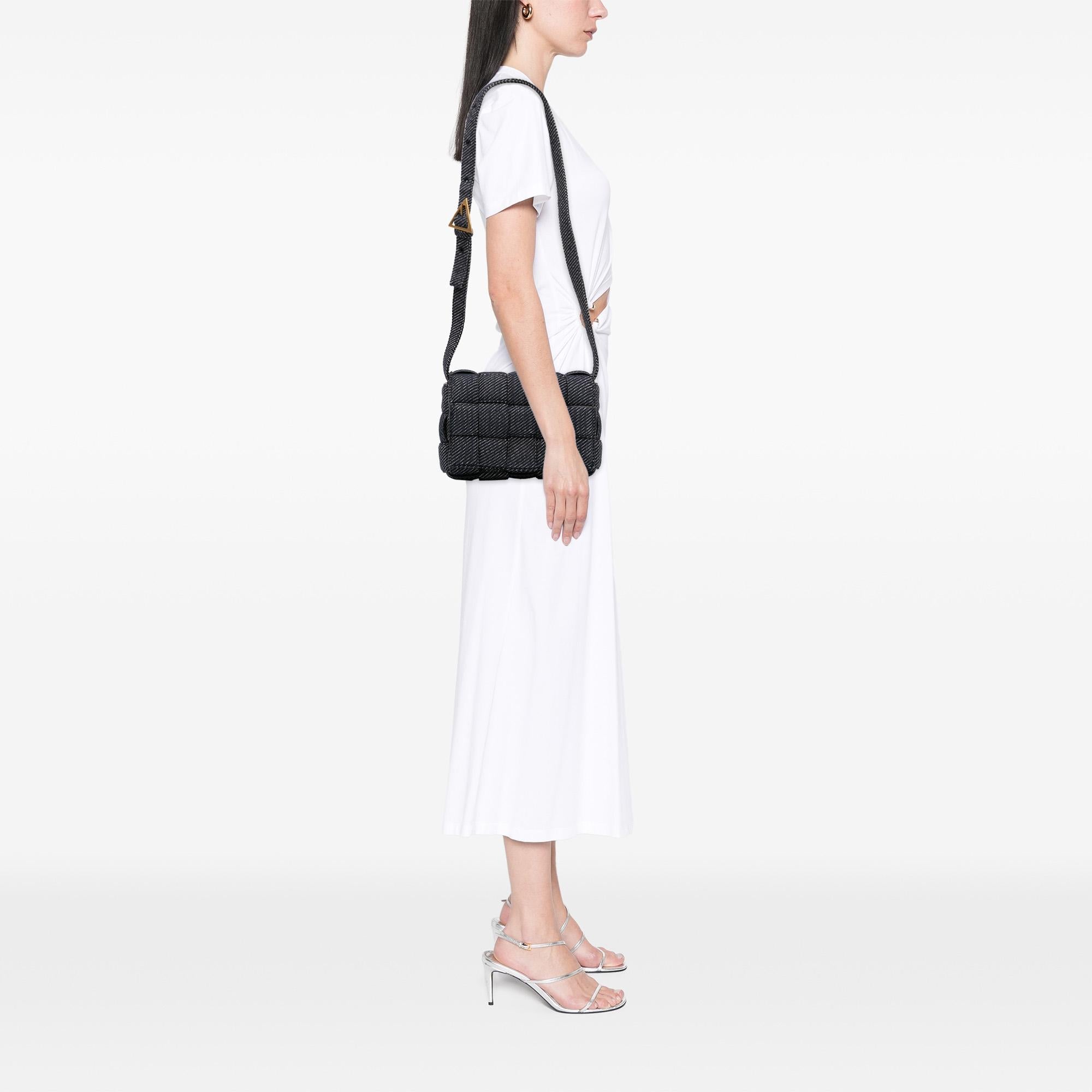 Bottega Veneta Denim Intrecciato Cassette Padded Crossbody