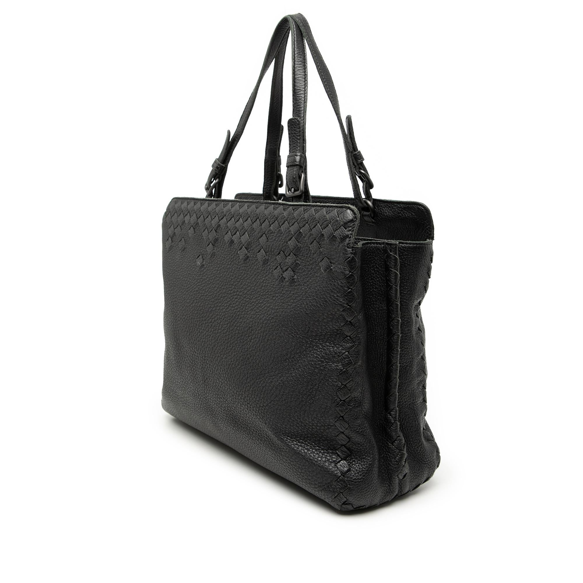 Bottega Veneta Grained Calfskin Intrecciato Tote