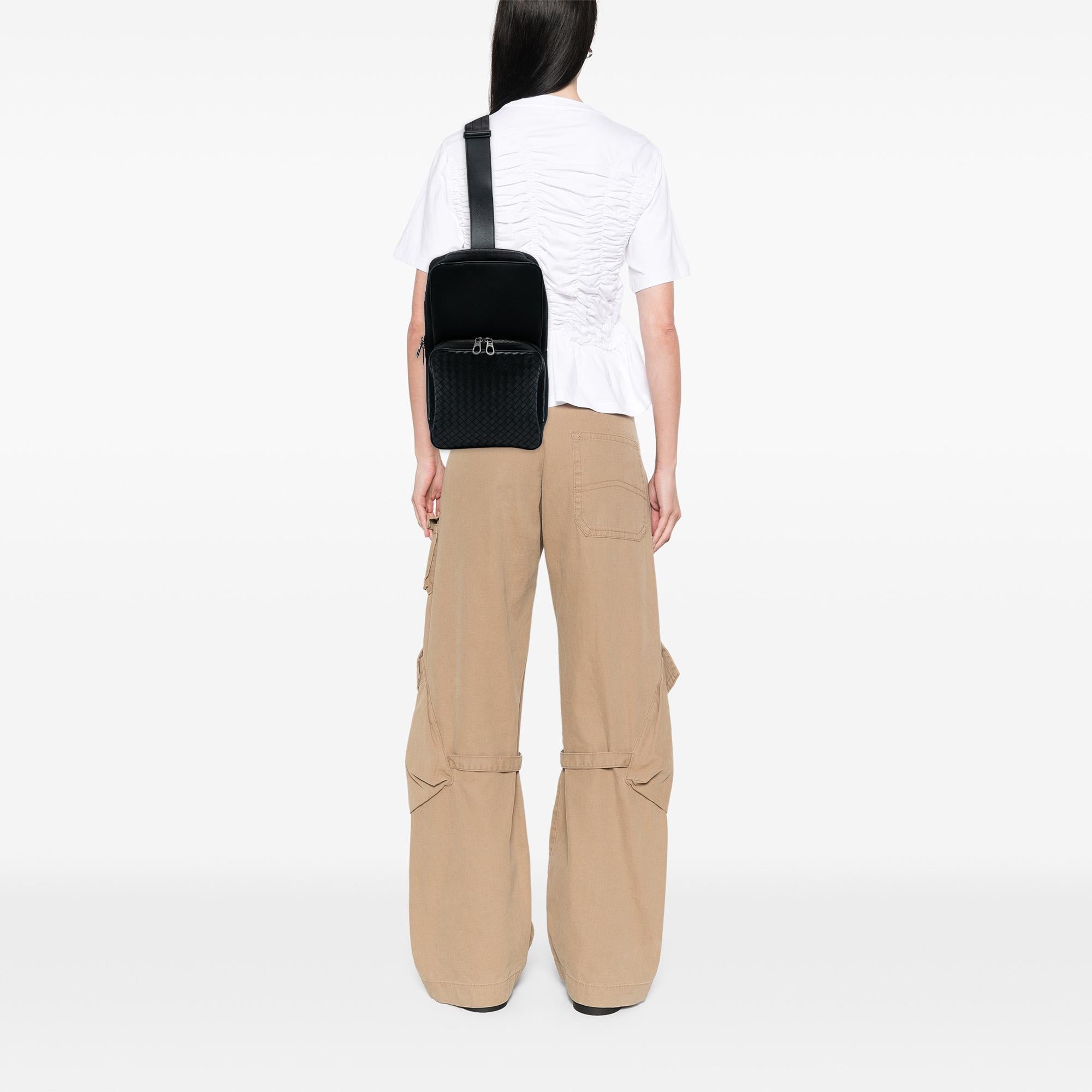 Bottega Veneta Intrecciato Canvas and Leather Sling Bag