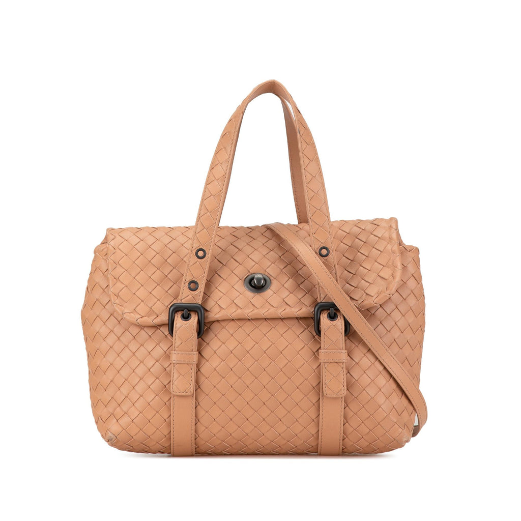 Bottega Veneta Intrecciato Flap Satchel