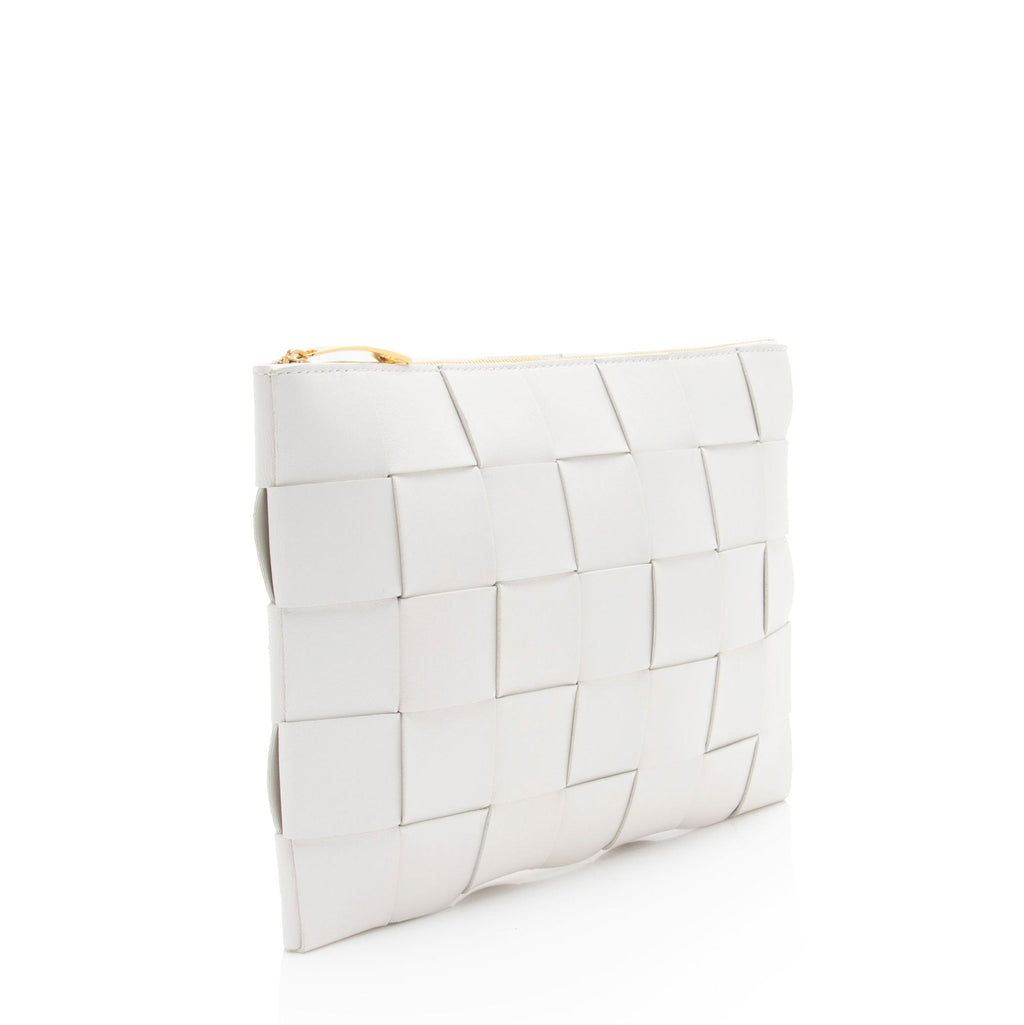 Bottega Veneta Intrecciato Nappa Cassette Medium Flat Zip Pouch