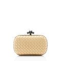 Bottega Veneta Intrecciato Satin Ayers Snakeskin Knot Clutch