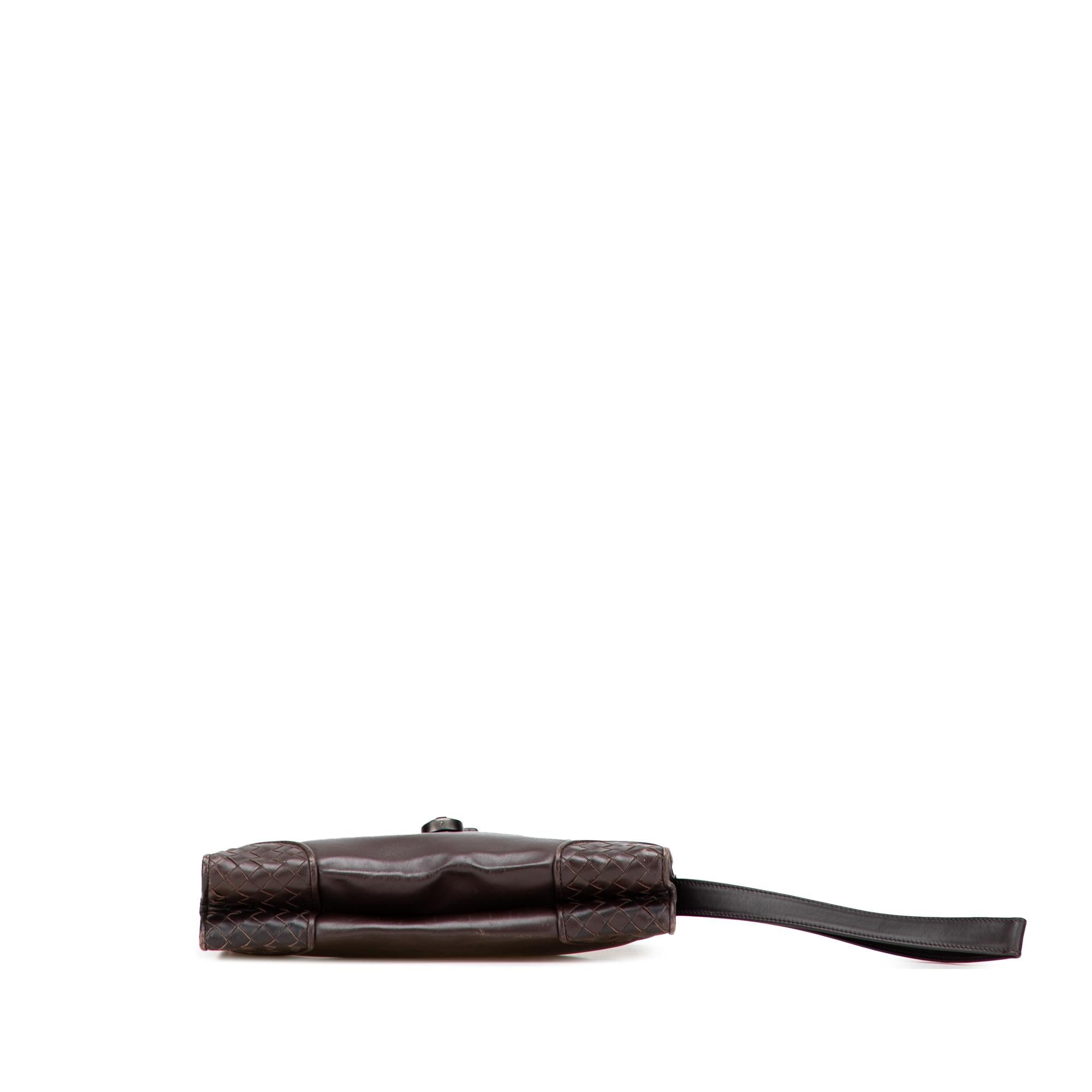 Bottega Veneta Intrecciato Trimmed Leather Clutch