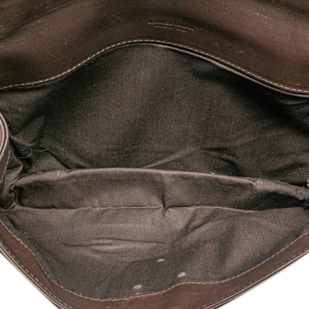 Bottega Veneta Intrecciato Trimmed Leather Clutch