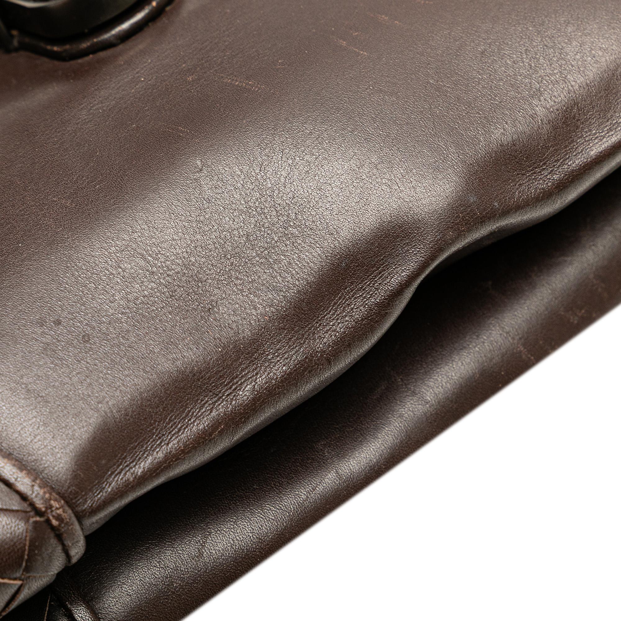 Bottega Veneta Intrecciato Trimmed Leather Clutch