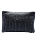 Bottega Veneta Intrecciato Trimmed Leather Clutch