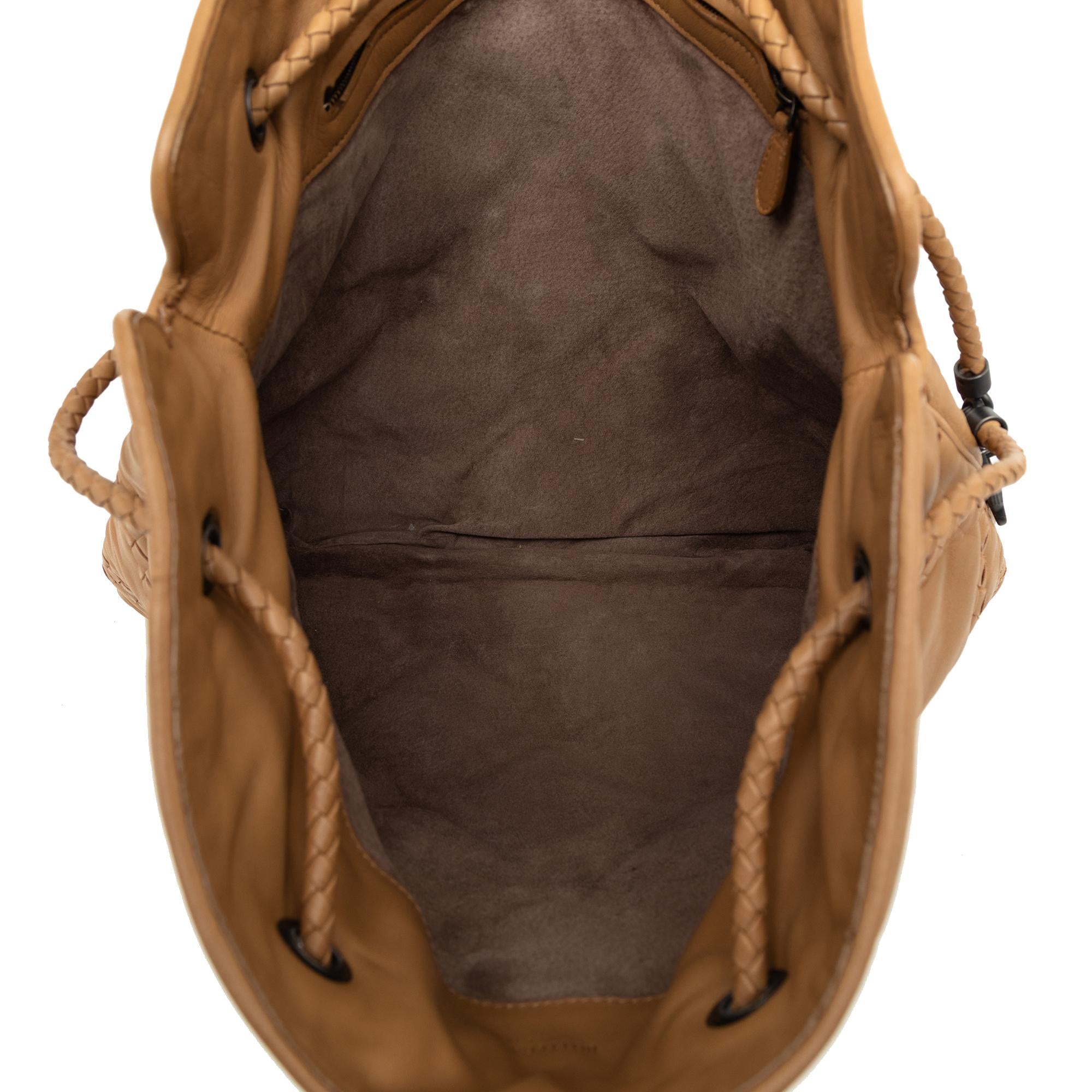 Bottega Veneta Intrecciato Trimmed Leather Croisette Drawstring Tote