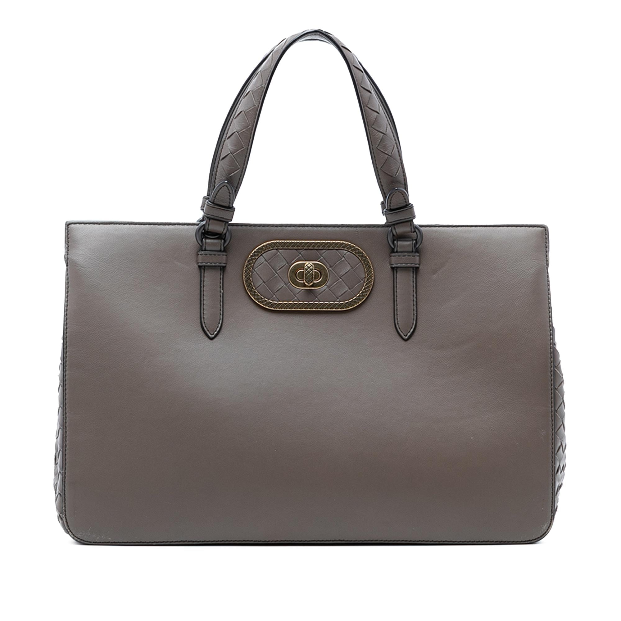 Bottega Veneta Intrecciato Trimmed Leather Ellittica Tote